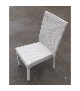 CHAISE DE ROTIN SYNTHETIQUE FUENGIROLA COULEUR BLANC-GRIS