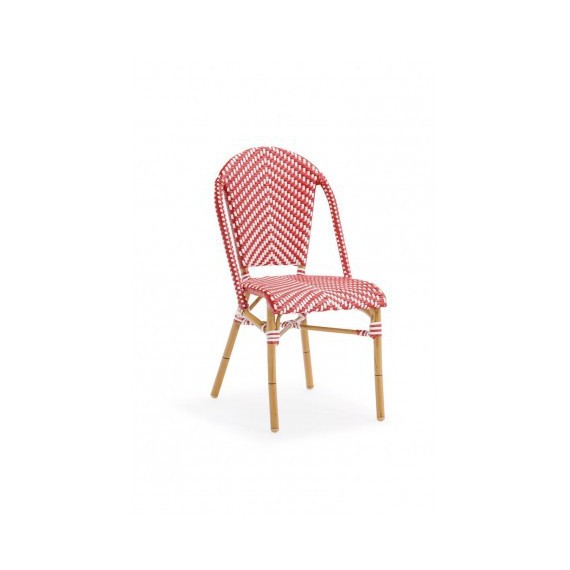 Chaise Parisien pour Hotellerie Rouge et Blanc 