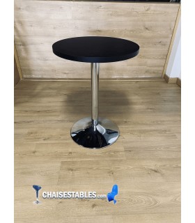 Table F Rond Pied chrome
