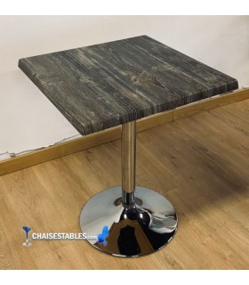 Table F Carree Pied Chrome Exterieur