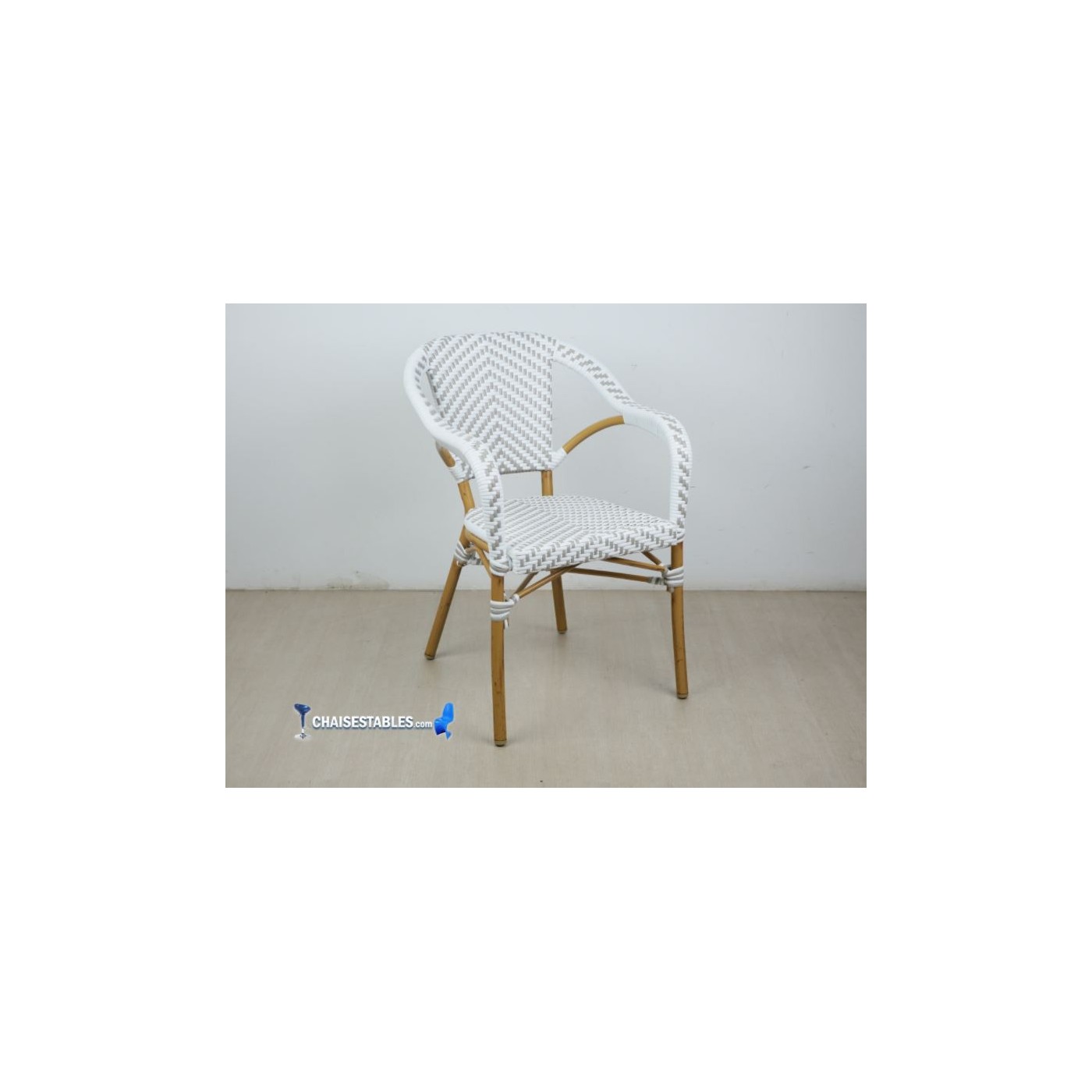 Fauteuil Parisien Pour Hotellerie Gris et Blanc