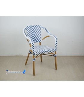 Fauteuil Parisien Pour Hotellerie Bleu et Blanc