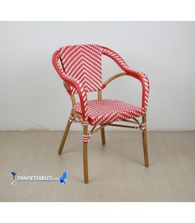 Fauteuil Parisien Pour Hotellerie Rouge et Blanc