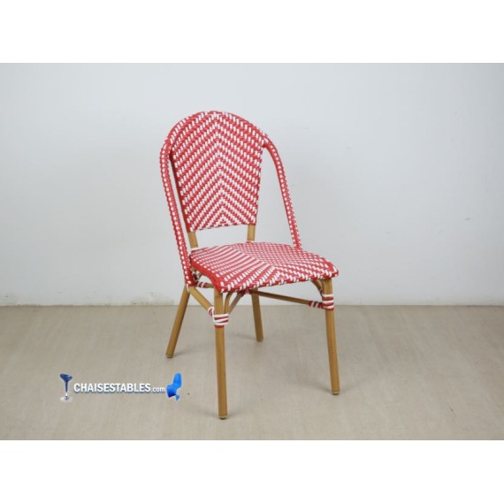 Chaise Parisien pour Hotellerie Rouge et Blanc 