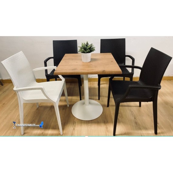 Conjointe de 4 Fauteuils HUGO et 1 Table F EXTERIEUR