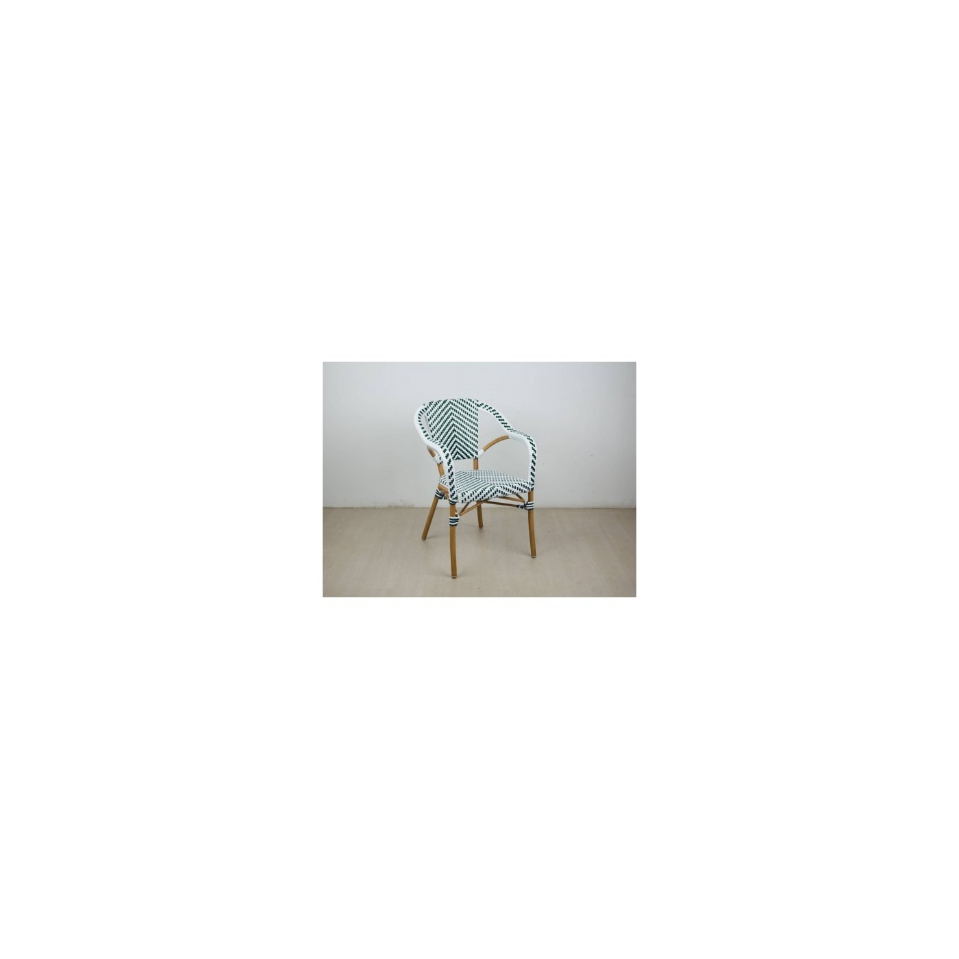Fauteuil Parisien Pour Hotellerie Vert et Blanc