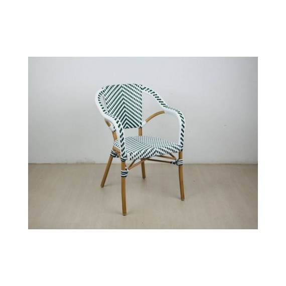 Fauteuil Parisien Pour Hotellerie Vert et Blanc