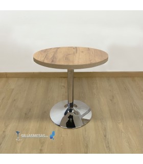 Table F Rond Pied chrome