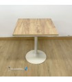 TABLE F CARREE INTERIEUR PIED BLANC