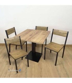 Conjunto 1 mesa Noel Epoxi y 4 sillas Basel