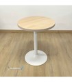 Table F Rond INTERIEUR Pied Blanc