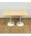 Table F DOUBLE EXTERIEUR pied blanc