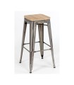 Tabouret MIX METALLISE ASSISE EN BOIS