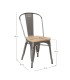 Chaise MIX NOIR ASSISE EN BOIS