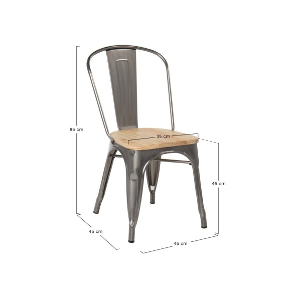 Chaise MIX NOIR ASSISE EN BOIS
