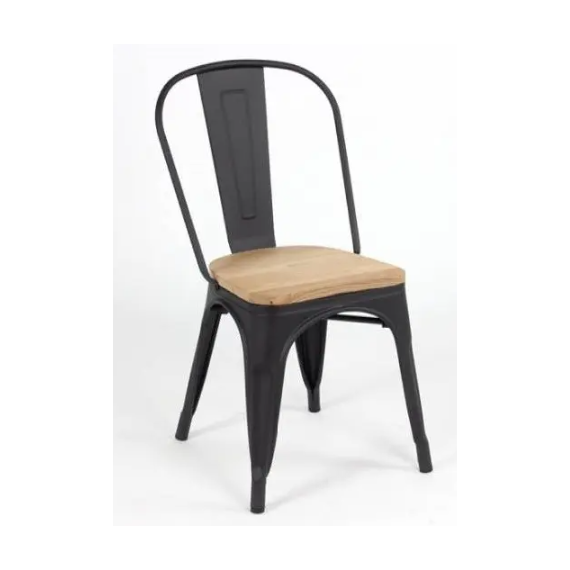 Chaise MIX NOIR ASSISE EN BOIS