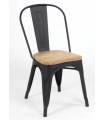 Chaise MIX NOIR ASSISE EN BOIS