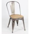 Chaise MIX METALLISE ASSISE EN BOIS