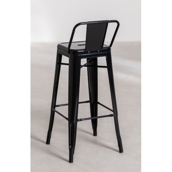 Tabouret MIX noir avec dossier