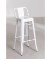 Tabouret MIX blanc avec dossier