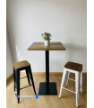 Conjointe de 2 tabourets MIX assise en bois et 1 table haute NOEL INTERIEUR