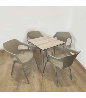 Conjointe de 4 Fauteuils CAZORLA et Table VIVO