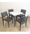 Conjointe 4 chaises SANTORINI et 1 Table BAKO